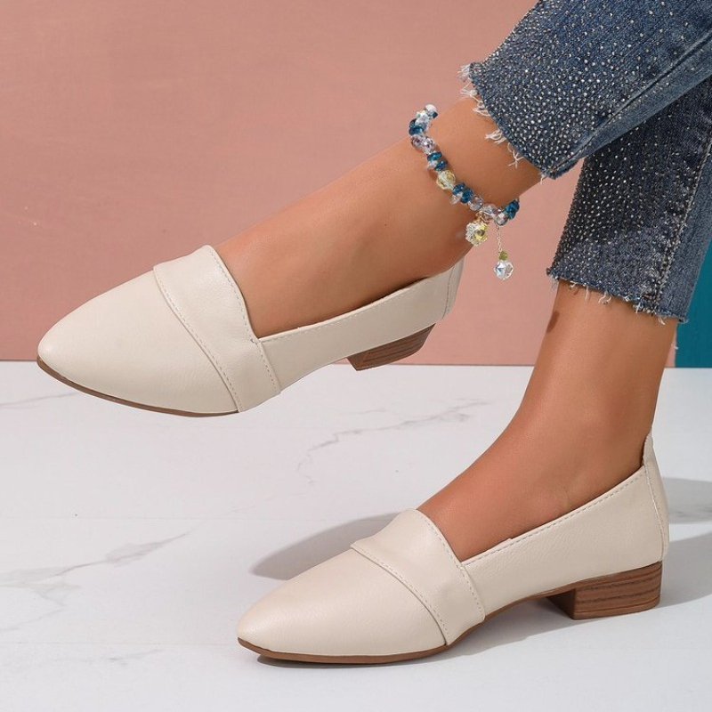 Women'S Shoes - スリッポンシューズ レディース フラットシューズ 無地 ポインテッドトゥ 浅口