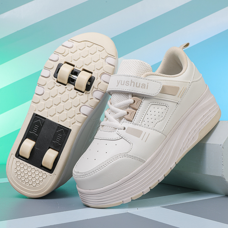 Running Shoes - 男の子向けの四輪ローラーブレード、学生や子供向けの目立たない四輪自動ローラーブレード、車輪付き。