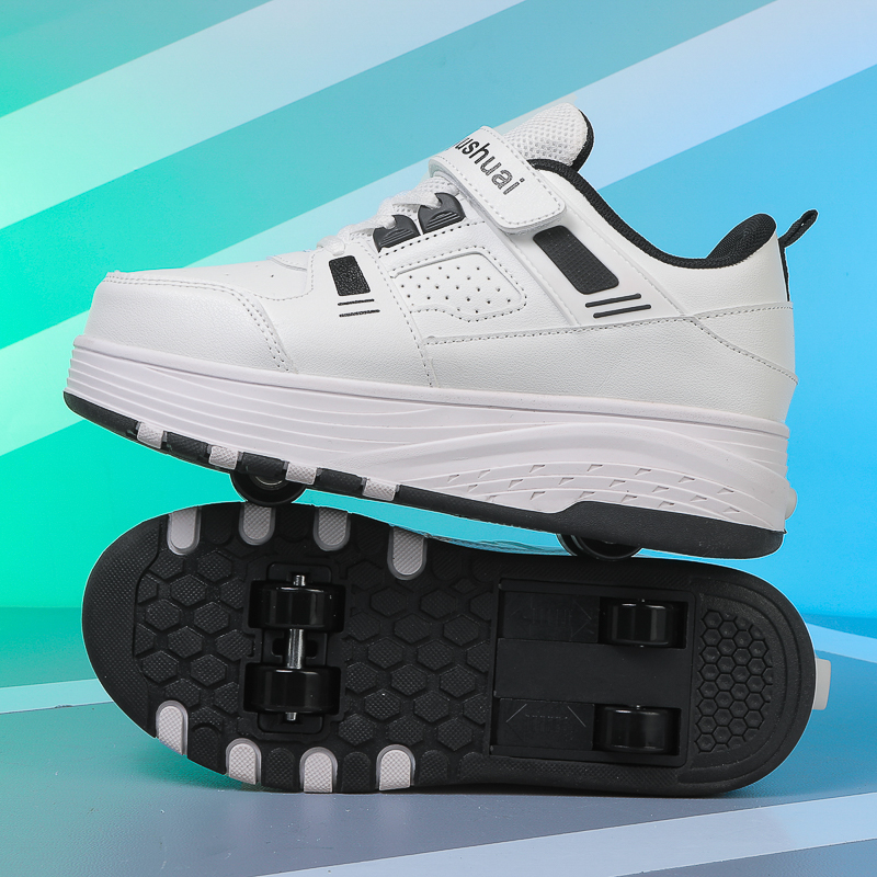 子供用4輪ローラーシューズ、格納式の車輪が付いたスニーカー。 - Running Shoes のレビューと価格
