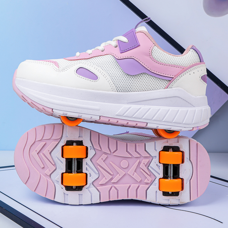 子供用ローラースケート、4輪、取り外し可能な車輪付きスニーカ - Running Shoes のレビューと価格