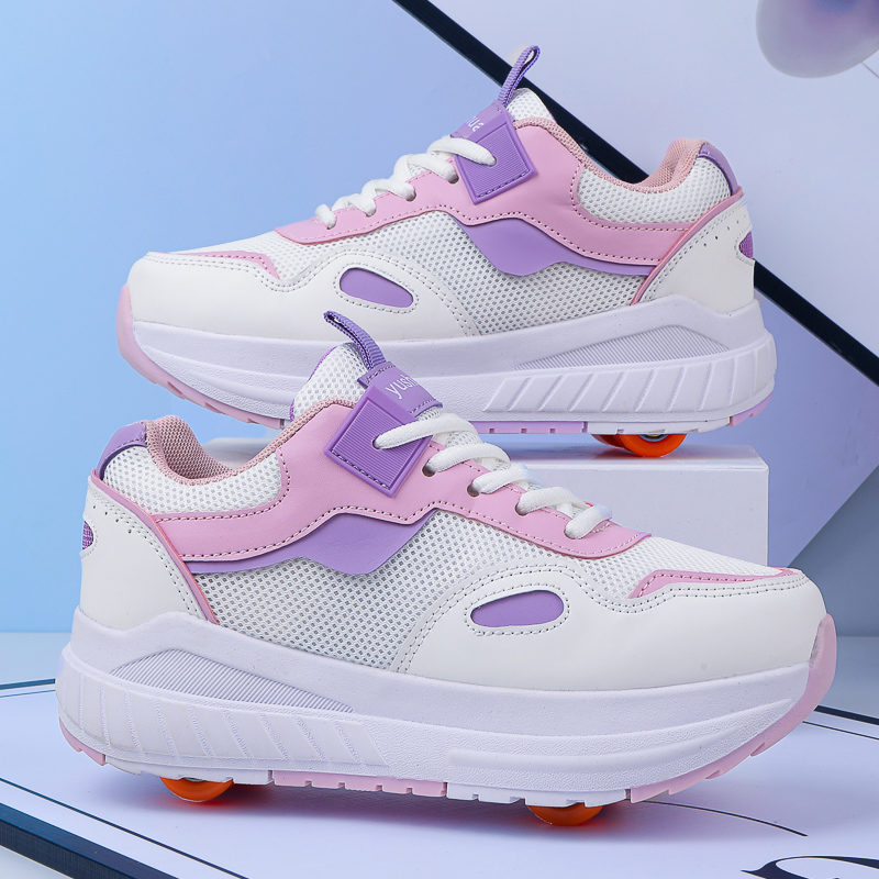 子供用ローラースケート、4輪、取り外し可能な車輪付きスニーカ - Running Shoes のレビューと価格