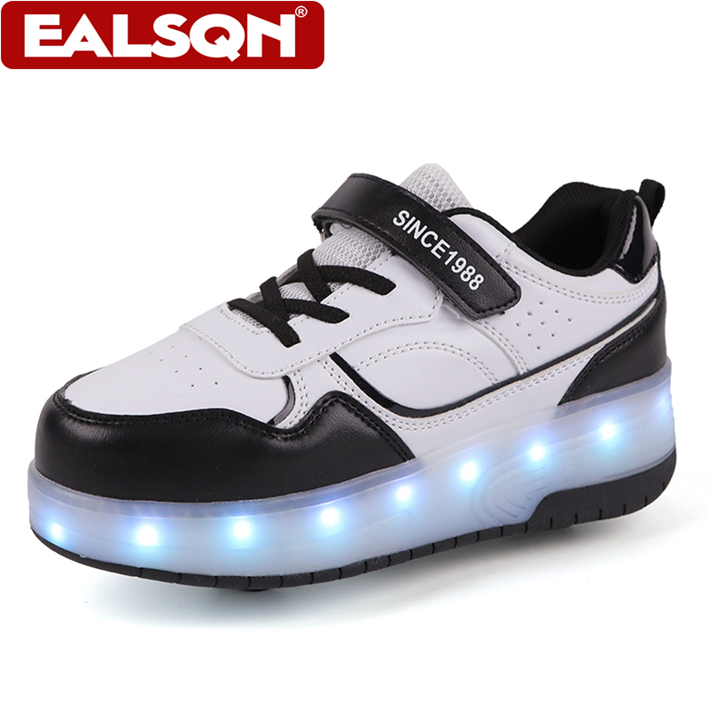 新しい子供用LEDライトアップローラースケートシューズ、ダブ - Running Shoes のレビューと価格